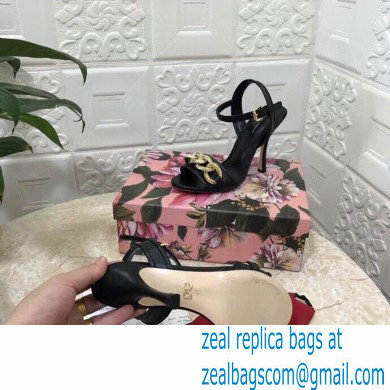 Dolce  &  Gabbana Heel 10.5cm Leather Chain Sandals Black 2021
